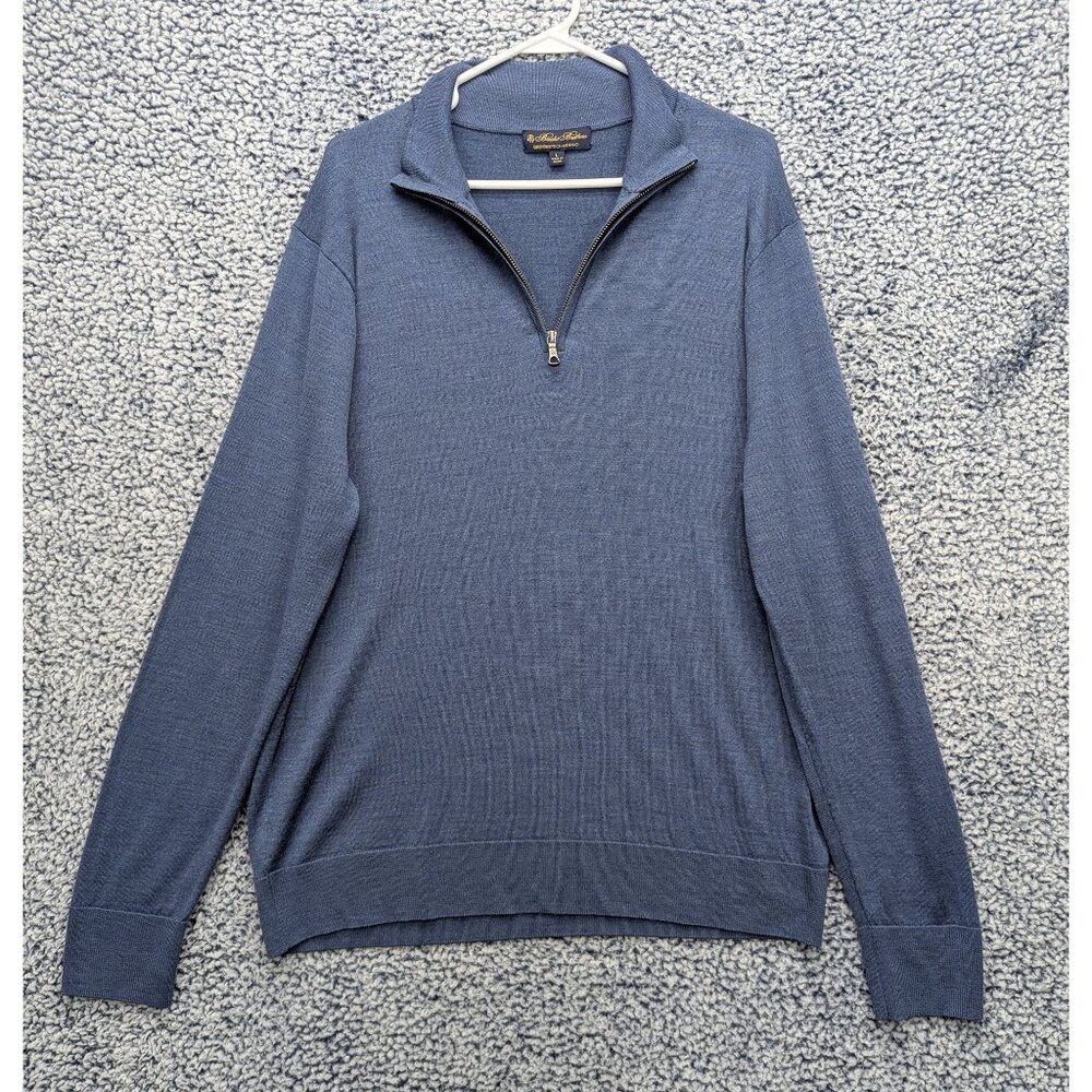 Brooks Brothers Blue Half-Zip Sweater